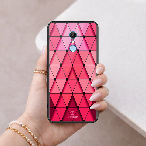 Xiaomi Redmi 5 Cover - ONation Pyramid Series - HQ Ultra Shine Premium Infinity Glass Soft Silicon Borders Case