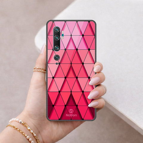 Xiaomi Mi CC9 Pro Cover - ONation Pyramid Series - HQ Ultra Shine Premium Infinity Glass Soft Silicon Borders Case