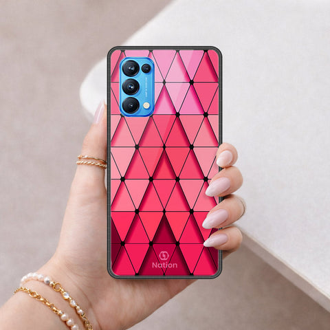 Oppo Reno 5 Pro 5G Cover - ONation Pyramid Series - HQ Ultra Shine Premium Infinity Glass Soft Silicon Borders Case