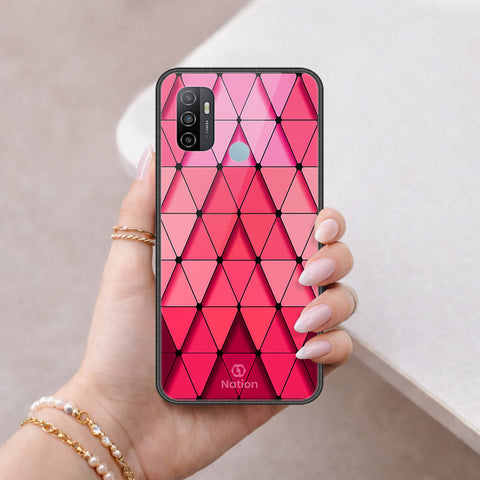 Oppo A53s Cover - ONation Pyramid Series - HQ Ultra Shine Premium Infinity Glass Soft Silicon Borders Case