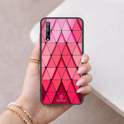 Huawei Y8p Cover - ONation Pyramid Series - HQ Ultra Shine Premium Infinity Glass Soft Silicon Borders Case