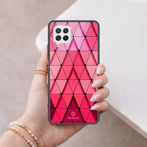 Samsung Galaxy A22 Cover - ONation Pyramid Series - HQ Ultra Shine Premium Infinity Glass Soft Silicon Borders Case