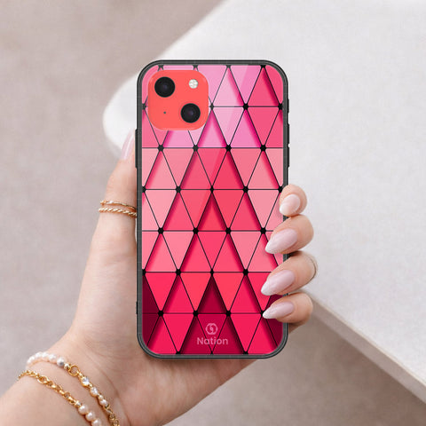 iPhone 13 Mini Cover - ONation Pyramid Series - HQ Ultra Shine Premium Infinity Glass Soft Silicon Borders Case