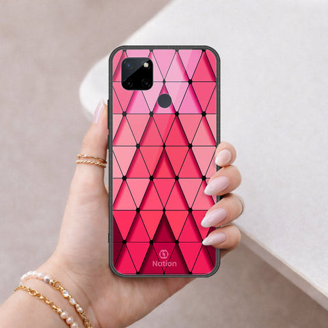Realme C25Y Cover - ONation Pyramid Series - HQ Ultra Shine Premium Infinity Glass Soft Silicon Borders Case