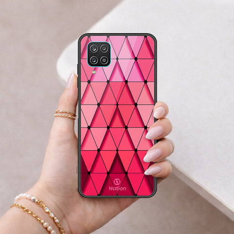 Samsung Galaxy A12 Nacho Cover - ONation Pyramid Series - HQ Ultra Shine Premium Infinity Glass Soft Silicon Borders Case