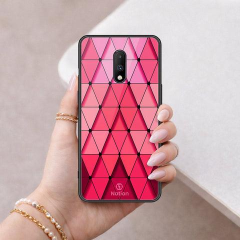 OnePlus 6T Cover - ONation Pyramid Series - HQ Ultra Shine Premium Infinity Glass Soft Silicon Borders Case