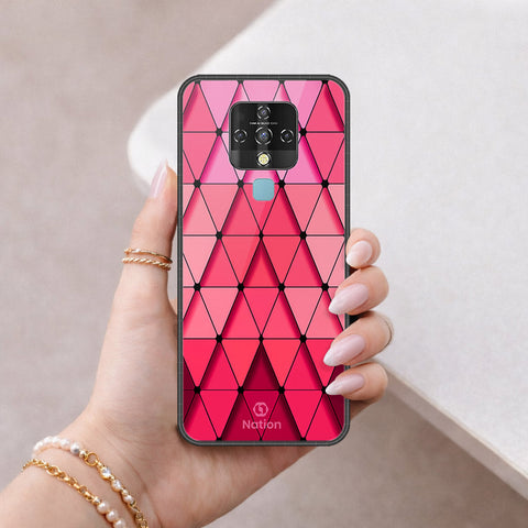 Tecno Camon 16 SE Cover - ONation Pyramid Series - HQ Ultra Shine Premium Infinity Glass Soft Silicon Borders Case