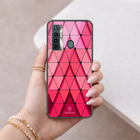 Tecno Camon 17 Cover - ONation Pyramid Series - HQ Ultra Shine Premium Infinity Glass Soft Silicon Borders Case