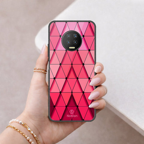 Infinix Note 7 Cover - ONation Pyramid Series - HQ Ultra Shine Premium Infinity Glass Soft Silicon Borders Case