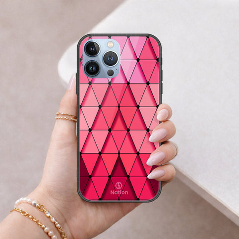 iPhone 14 Pro Max Cover - ONation Pyramid Series - HQ Ultra Shine Premium Infinity Glass Soft Silicon Borders Case