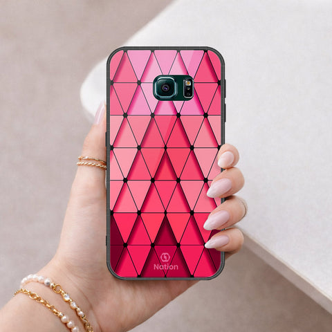 Samsung Galaxy S6 Edge Plus Cover - ONation Pyramid Series - HQ Ultra Shine Premium Infinity Glass Soft Silicon Borders Case