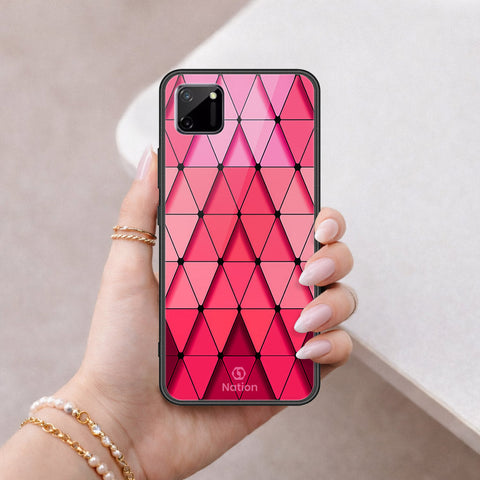 Realme C11 Cover - ONation Pyramid Series - HQ Ultra Shine Premium Infinity Glass Soft Silicon Borders Case