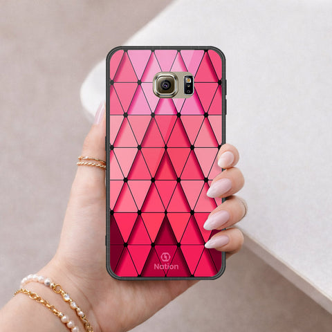Samsung Galaxy S6 Cover - ONation Pyramid Series - HQ Ultra Shine Premium Infinity Glass Soft Silicon Borders Case