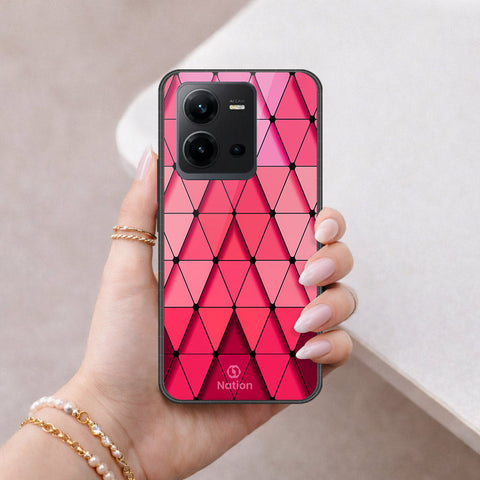 Vivo V25e Cover - ONation Pyramid Series - HQ Ultra Shine Premium Infinity Glass Soft Silicon Borders Case