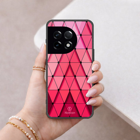 OnePlus 11R Cover - ONation Pyramid Series - HQ Ultra Shine Premium Infinity Glass Soft Silicon Borders Case