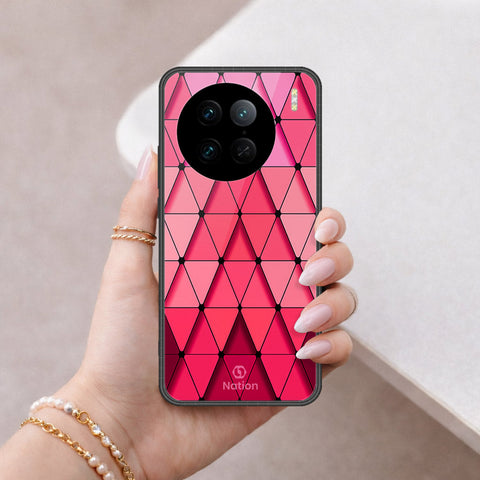 Vivo X90 Pro Cover - ONation Pyramid Series - HQ Ultra Shine Premium Infinity Glass Soft Silicon Borders Case