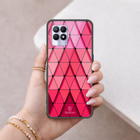 Realme 8i Cover - ONation Pyramid Series - HQ Ultra Shine Premium Infinity Glass Soft Silicon Borders Case