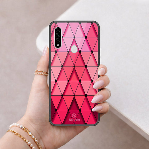 Oppo A31 Cover - ONation Pyramid Series - HQ Ultra Shine Premium Infinity Glass Soft Silicon Borders Case