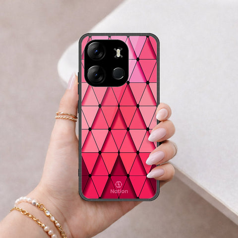Infinix Smart 7 Cover - ONation Pyramid Series - HQ Ultra Shine Premium Infinity Glass Soft Silicon Borders Case