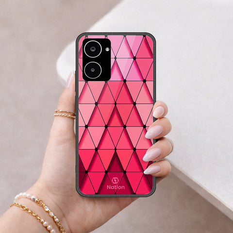 Realme 10 Cover - ONation Pyramid Series - HQ Ultra Shine Premium Infinity Glass Soft Silicon Borders Case