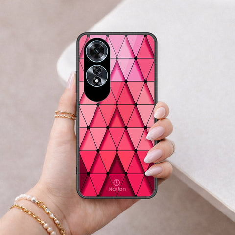 Oppo A60 Cover - ONation Pyramid Series - HQ Ultra Shine Premium Infinity Glass Soft Silicon Borders Case