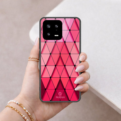 Xiaomi 13 Cover - ONation Pyramid Series - HQ Ultra Shine Premium Infinity Glass Soft Silicon Borders Case