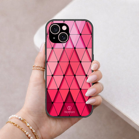 iPhone 15 Plus Cover - ONation Pyramid Series - HQ Ultra Shine Premium Infinity Glass Soft Silicon Borders Case