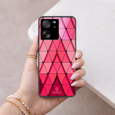 Xiaomi 13T Pro Cover - ONation Pyramid Series - HQ Ultra Shine Premium Infinity Glass Soft Silicon Borders Case