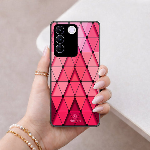 Vivo S16e Cover - ONation Pyramid Series - HQ Ultra Shine Premium Infinity Glass Soft Silicon Borders Case