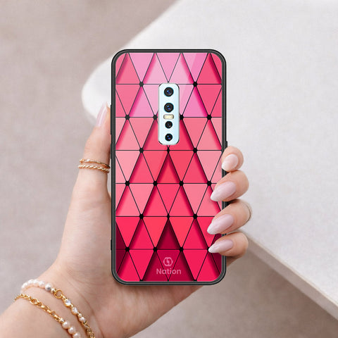Vivo V17 Pro Cover - ONation Pyramid Series - HQ Ultra Shine Premium Infinity Glass Soft Silicon Borders Case