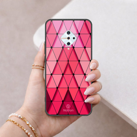 Vivo Y9s Cover - ONation Pyramid Series - HQ Ultra Shine Premium Infinity Glass Soft Silicon Borders Case