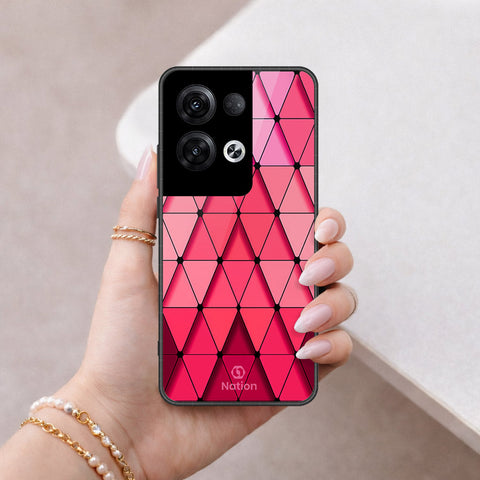 Oppo Reno 8 Pro  Cover - ONation Pyramid Series - HQ Ultra Shine Premium Infinity Glass Soft Silicon Borders Case