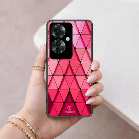 Oppo Reno 11F 5G Cover - ONation Pyramid Series - HQ Ultra Shine Premium Infinity Glass Soft Silicon Borders Case