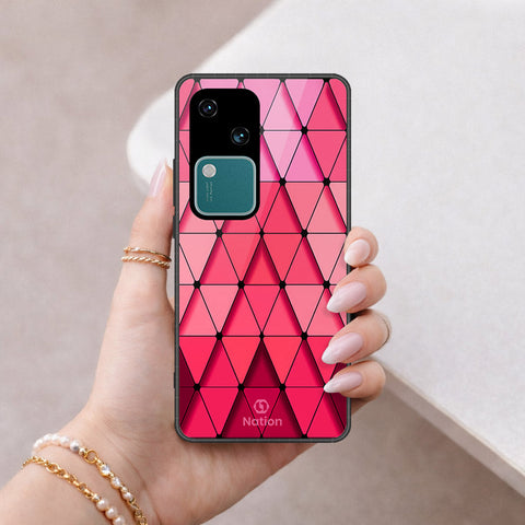 Vivo S18 Cover - ONation Pyramid Series - HQ Ultra Shine Premium Infinity Glass Soft Silicon Borders Case