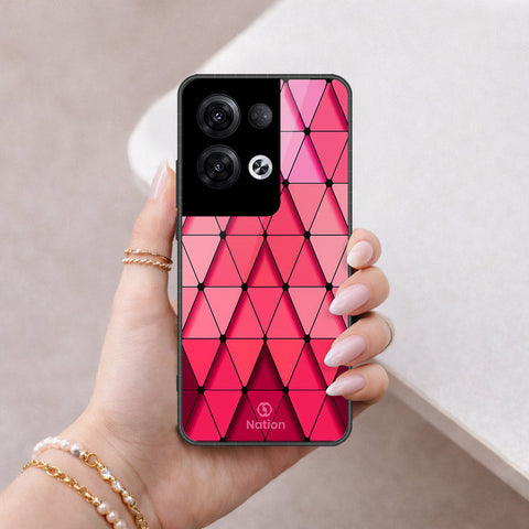 Oppo Reno 8 Pro Plus Cover - ONation Pyramid Series - HQ Ultra Shine Premium Infinity Glass Soft Silicon Borders Case