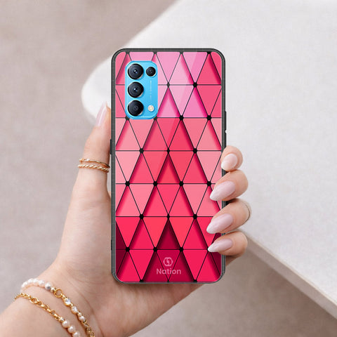 Oppo Reno 5 5G Cover - ONation Pyramid Series - HQ Ultra Shine Premium Infinity Glass Soft Silicon Borders Case