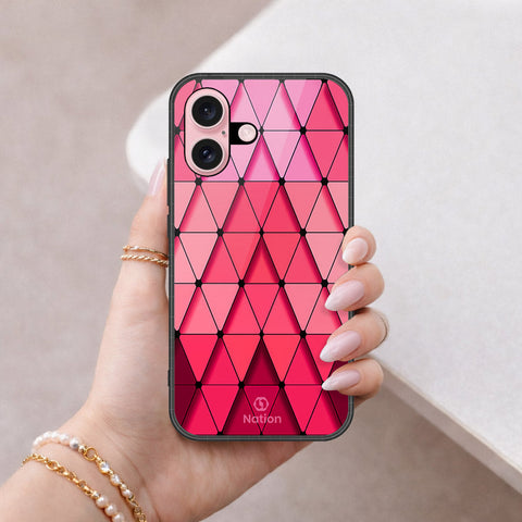 iPhone 16 - ONation Pyramid Series - HQ Ultra Shine Premium Infinity Glass Soft Silicon Borders Case