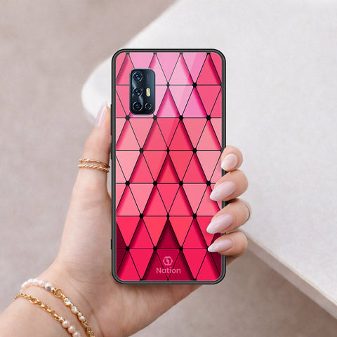 Vivo V17 Cover - ONation Pyramid Series - HQ Ultra Shine Premium Infinity Glass Soft Silicon Borders Case
