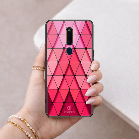 Oppo R19 Cover - ONation Pyramid Series - HQ Ultra Shine Premium Infinity Glass Soft Silicon Borders Case