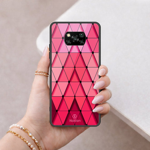 Xiaomi Poco X3 Cover - ONation Pyramid Series - HQ Ultra Shine Premium Infinity Glass Soft Silicon Borders Case
