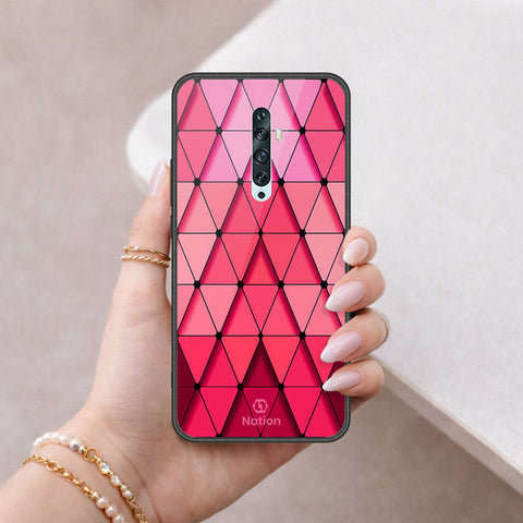 Oppo Reno 2 Cover - ONation Pyramid Series - HQ Ultra Shine Premium Infinity Glass Soft Silicon Borders Case