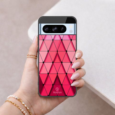 Google Pixel 8 Pro Cover - ONation Pyramid Series - HQ Ultra Shine Premium Infinity Glass Soft Silicon Borders Case