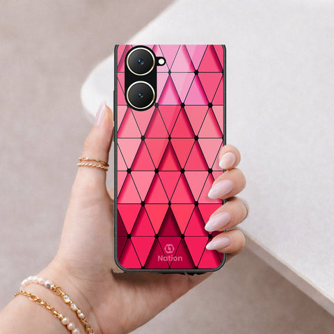 Vivo Y18 Cover - ONation Pyramid Series - HQ Ultra Shine Premium Infinity Glass Soft Silicon Borders Case