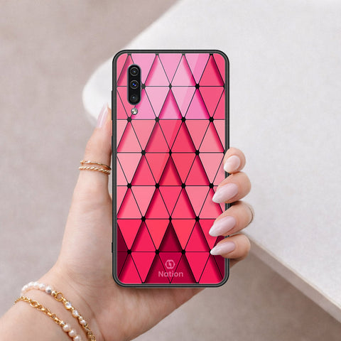 Samsung Galaxy A50s Cover - ONation Pyramid Series - HQ Ultra Shine Premium Infinity Glass Soft Silicon Borders Case