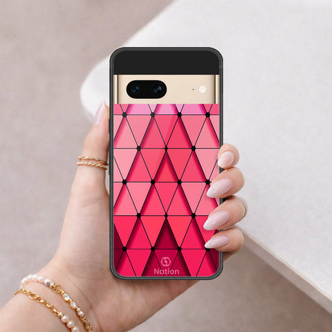 Google Pixel 7 Cover - ONation Pyramid Series - HQ Ultra Shine Premium Infinity Glass Soft Silicon Borders Case
