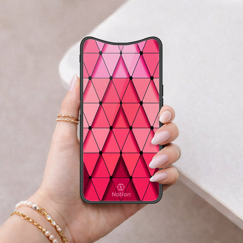 Oppo Find X Cover - ONation Pyramid Series - HQ Ultra Shine Premium Infinity Glass Soft Silicon Borders Case