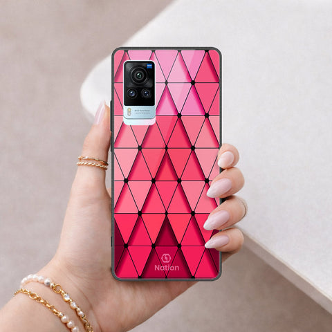Vivo X60 Cover - ONation Pyramid Series - HQ Ultra Shine Premium Infinity Glass Soft Silicon Borders Case