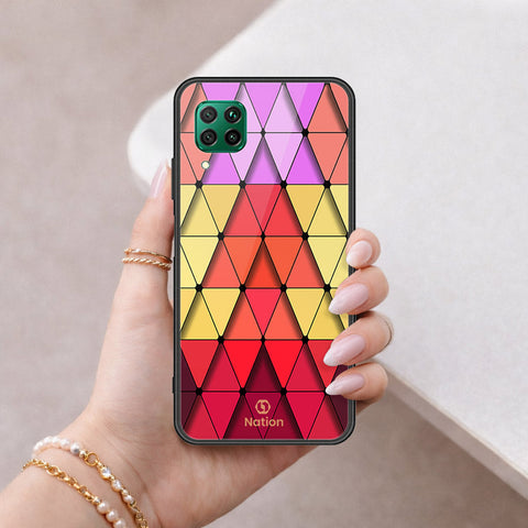 Huawei Nova 6 SE Cover - ONation Pyramid Series - HQ Ultra Shine Premium Infinity Glass Soft Silicon Borders Case
