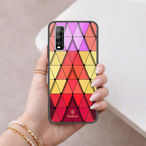 Vivo Y70s Cover - ONation Pyramid Series - HQ Ultra Shine Premium Infinity Glass Soft Silicon Borders Case