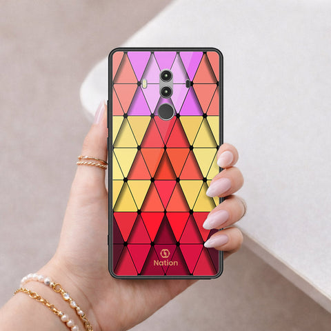 Huawei Mate 10 Pro Cover - ONation Pyramid Series - HQ Ultra Shine Premium Infinity Glass Soft Silicon Borders Case